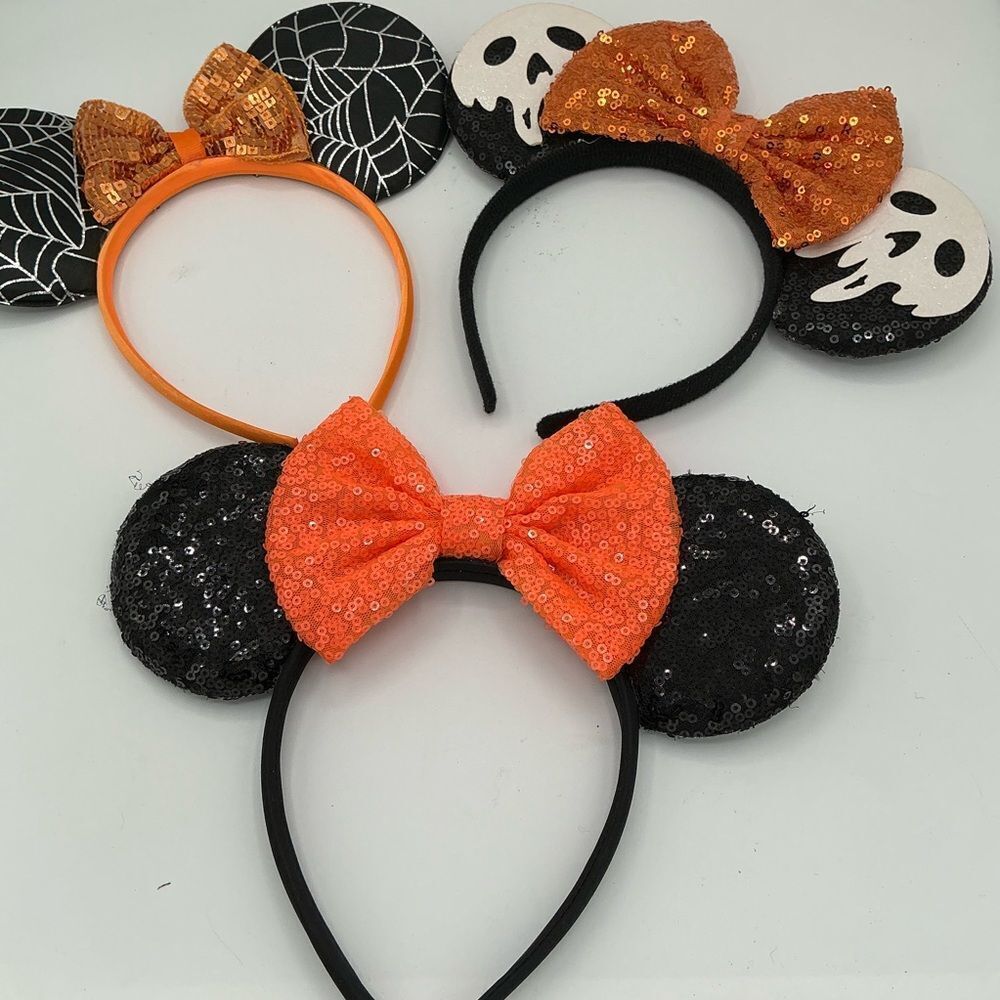 Halloween Mouse Ears Headband Set - Orange and Black